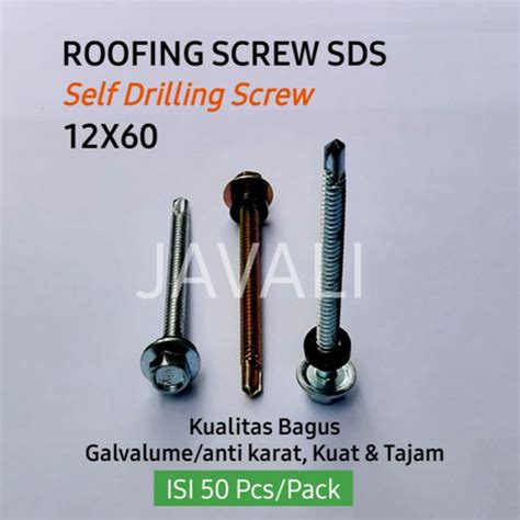 Jual Baut Skrup Atap Roofing Screw Self Drilling Screw 12x60 Isi 50