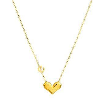 18K Gold Plated Stainless Steel Heart Necklace Intensity SKU 87417