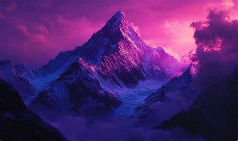 Purple Mountain Majesty Premium Ai Generated Image