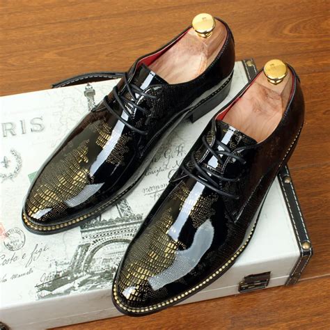 Luxury Brand Men Derby Shoes Genuine Leather Dress Shoes Black Lace Up ...