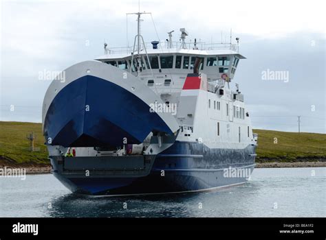 The Yell Mainland Ferry On Yell Sound Shetland Islands Scotland