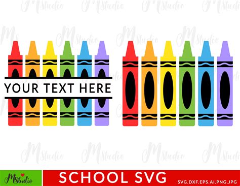 Crayon Monogram Svg Teacher Monogram Svg Crayon Split Etsy