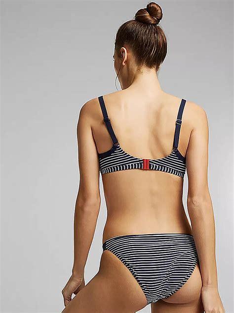 Esprit Damen Bikini Slip Mit Streifen Blau