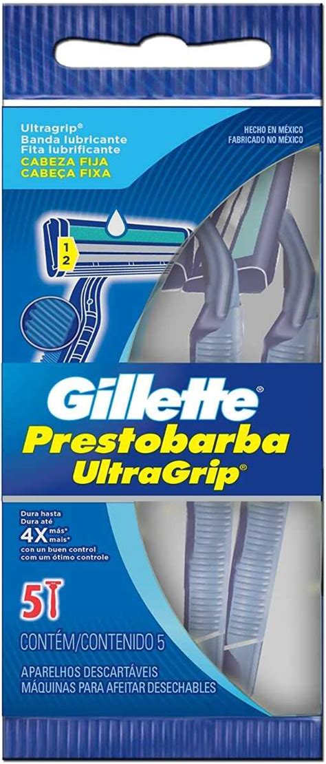 Gillette Prestobarba Ultragrip Máquinas Afeitar x 5 unid