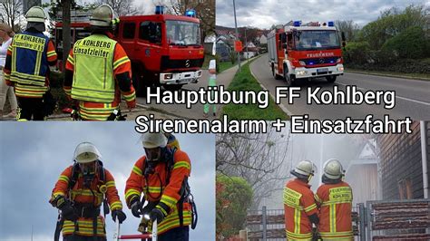 Hauptübung Feuerwehr Kohlberg bei Esslingen Einsatzfahrt und