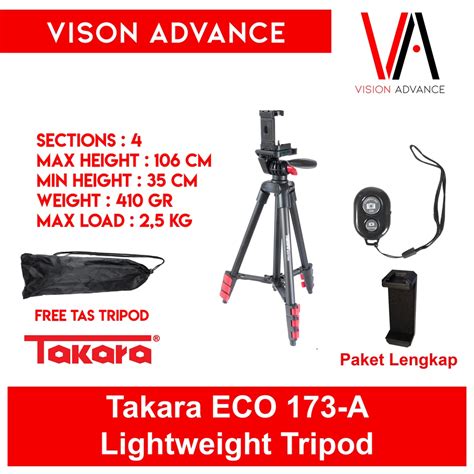 Jual Takara Eco A Lightweight Tripod With Built In Phone Holder Eco