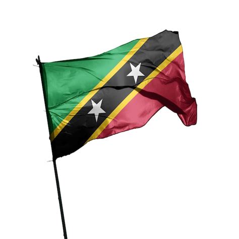 Premium Photo Saint Kitts And Nevis Flag On White Background