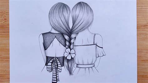 Best Friends Easy Drawing From A Heart Shape How To Draw Pencil