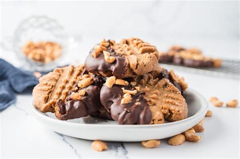 Chocolate Dipped Peanut Butter Cookies Recipe Powered By Mom