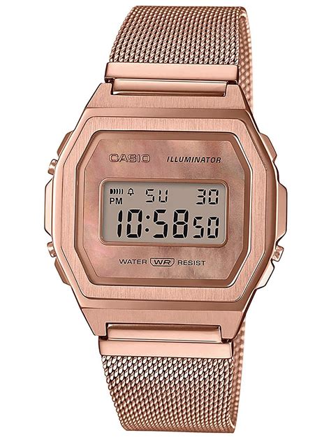 Casio Vintage Series Digital Rose Gold Dial Unisex S Watch A Mpg Ef