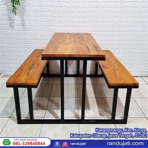 KURSI MEJA CAFE KAYU DAN BESI Randu Jati Furniture 081542666676