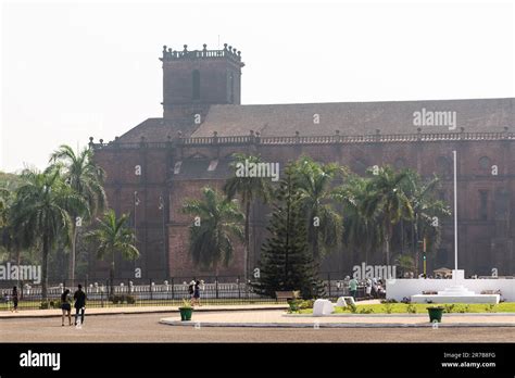 Old Goa India January The Exterior Facade Of The Ancient