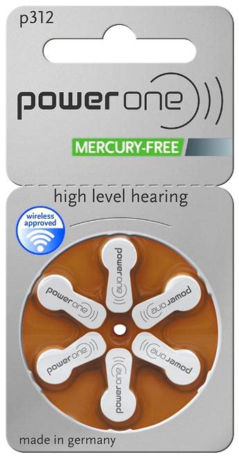 Power One Hearing Aid Batteries Size 312 P312 60 Batteries Hearing Tracker Shop