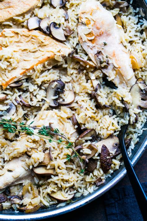 Skillet Chicken Mushroom Rice Recipe Perry S Plate