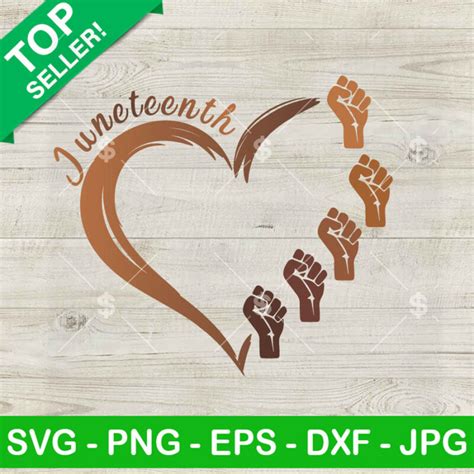 Juneteenth Heart Hand Svg Black History Svg Juneteenth Heart Svg