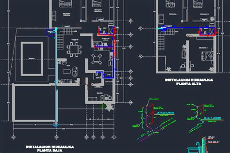 Plano de instalación hidráulica en DWG Detalles CAD