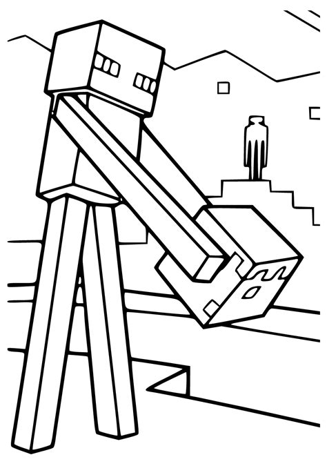 Free Printable Minecraft Builder Coloring Page Sheet And Picture For