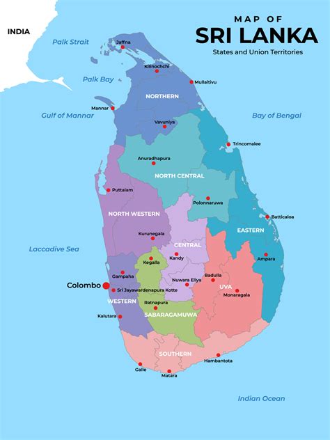 Carte De Sri Lanka Avec Alentours Les Frontières 21623906 Art Vectoriel Chez Vecteezy