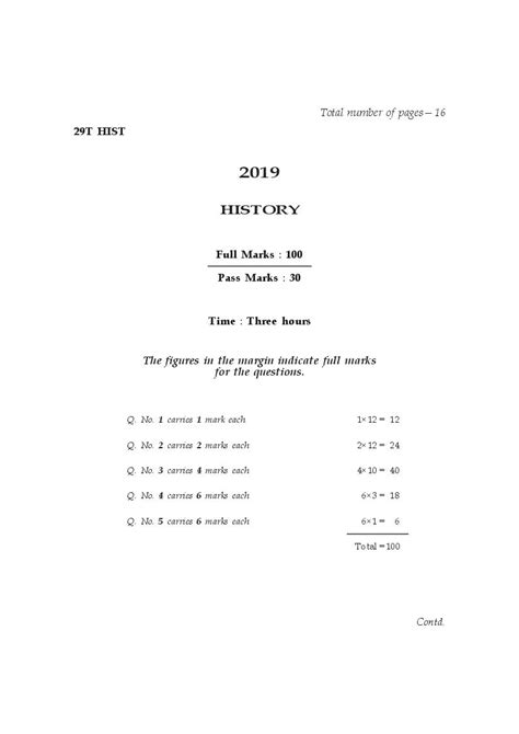 AHSEC HS 2nd Year Question Paper 2019 History