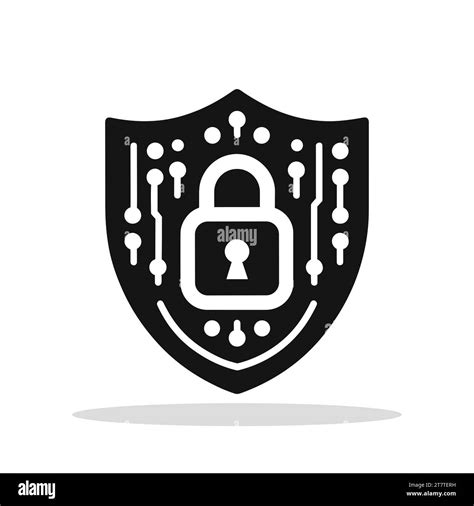 Shield And Padlock Icon Black Shield With Padlock Symbol Concept Of