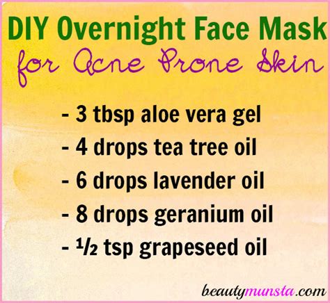 Diy Overnight Face Mask For Acne Prone Skin Beautymunsta Free