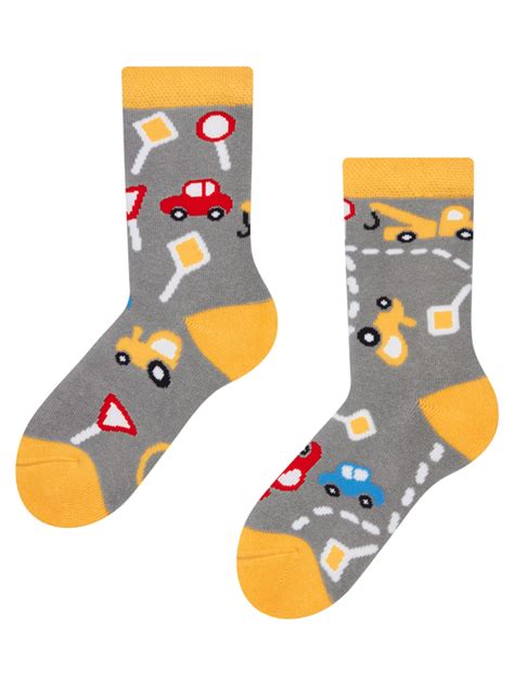 Chaussettes Chaudes Rigolotes Pour Enfants Voitures Et Routes Dedoles