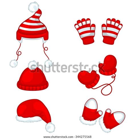 Winter Hats Gloves Set Stock Vector (Royalty Free) 344275568