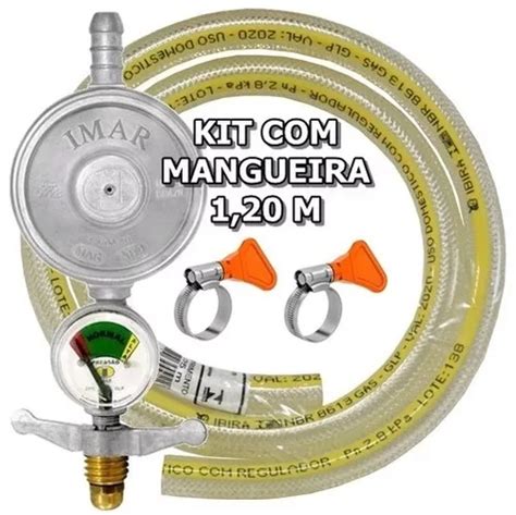 Kit Mangueira Para Gas Registro Manometro Regulador R 74 em São