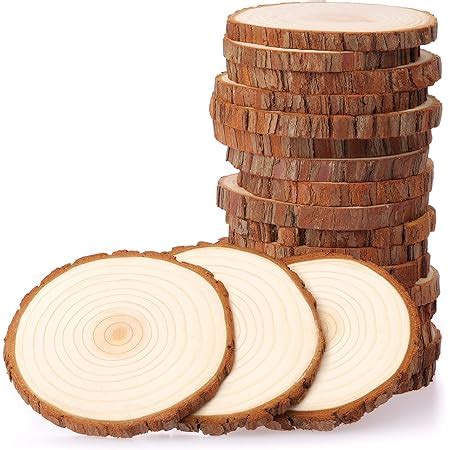 Amazon Fuyit Wood Slices 6 Pcs 6 6 3 Inches Unfinished Natural