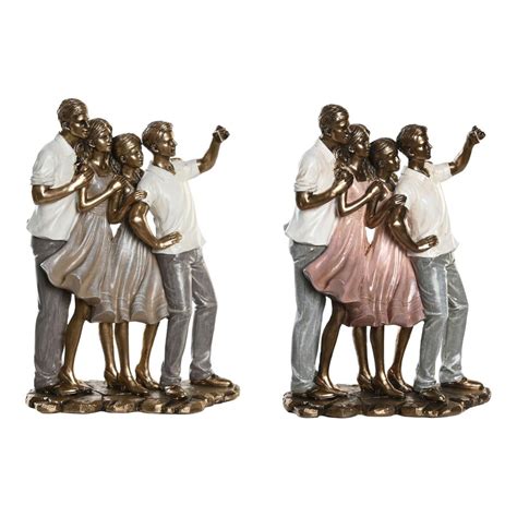 Figura Decorativa Dkd Home Decor X X Cm Cor De Rosa Dourado