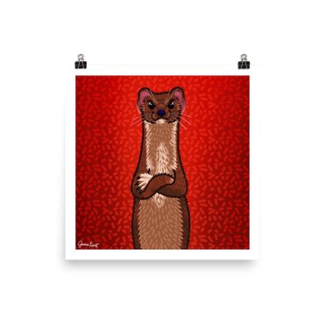 Angry Weasel Illustration Print Etsy