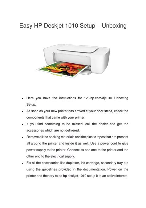 Ppt Easy Hp Deskjet 1010 Setup Powerpoint Presentation Free Download Id 10708534