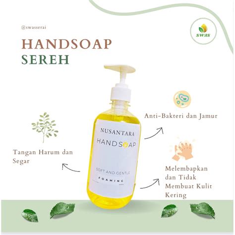 Jual HANDSOAP SEREH HANDWASH Sabun Cuci Tangan Sereh 500 ML Shopee