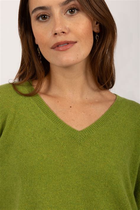 Short Sleeve Jumper 100 Cashmere In Lime Green Italyincashmere