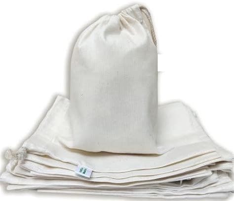 SONU COMMERCIAL 25 Pcs Drawstrings Cotton Bags Muslin Cloth Storage