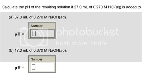 Solved Calculate The Ph Of The Resulting Solution If Ml Chegg