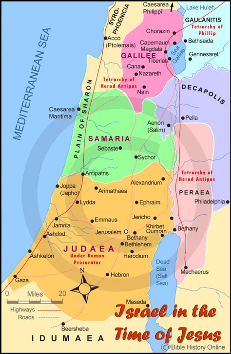 Israel In The Time Of Jesus Color Map Dpi Year License Bible