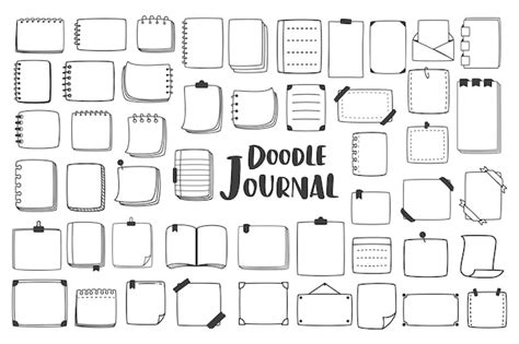 Premium Vector Bullet Journal Doodle Set Hand Drawn Planner Notebook