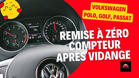 Vidange Volkswagen Polo Golf Remise Z Ro Compteur Service Youtube