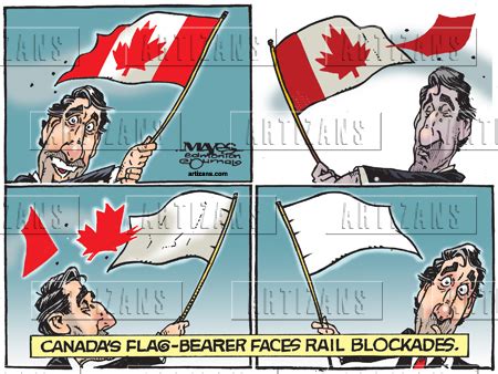 Artizans Image Information Flag Bearer Justin Trudeau Faces Rail