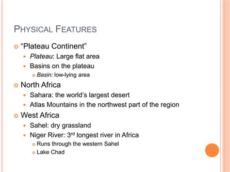 Africa Physical Geography Ppt