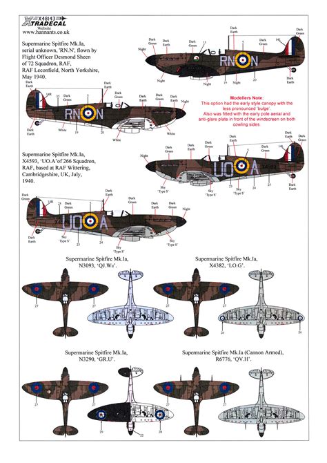 Xtra Decals Supermarine Spitfire Mk Ia Th Anniversary Battle Of