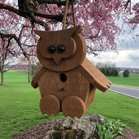 Owl Birdhouse Hand Made From Reclaimed Wood Bh9 Etsy