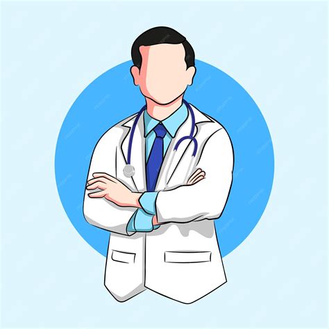 Premium Vector Male Doctor Carrying A Stethoscope While Crossing His Arms