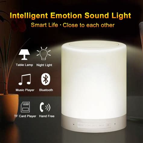 Bluetooth Speaker Lampu Tidur Smart Touch LED Ambient Light TF 3 5mm