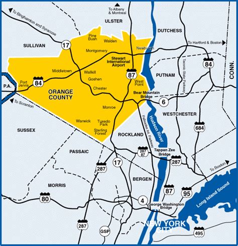 Orange County New York Map - Map Of West