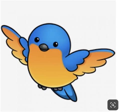 Adorable Blue and Orange Bird Clipart