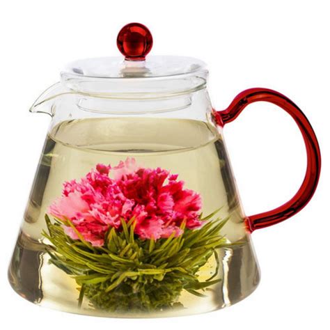 Beautiful Blooming Tea Glass Teapot – Rose-Blossom