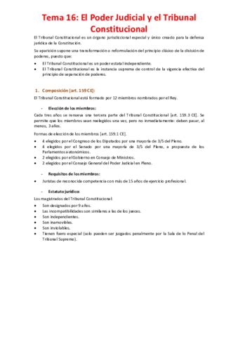 Tema 16 El Poder Judicial Y El Tribunal Constitucional Pdf