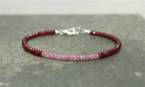 Ruby & Pink Sapphire Bracelet, Ruby Jewelry, September Birthstone, July ...